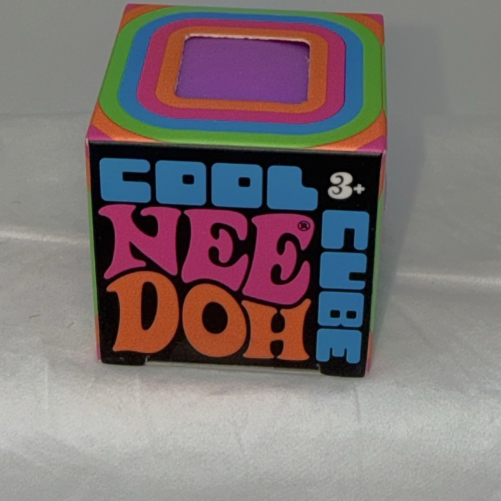 NEE DOH Cool Cube 1.25" PURPLE Rare Fidget Squishy Toy NIB